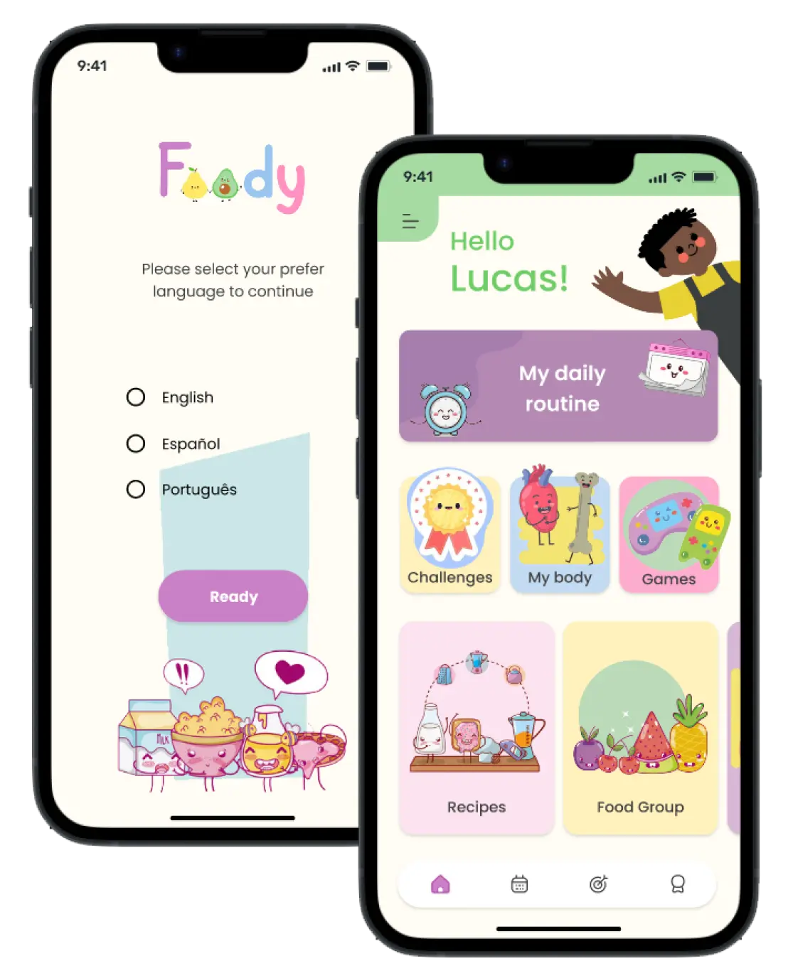 Foody mobile app interface preview